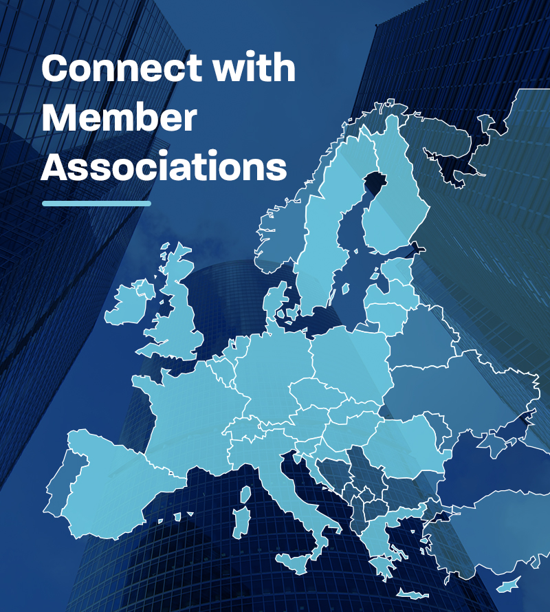 Map of europe with highlighed countries that are EACT Members